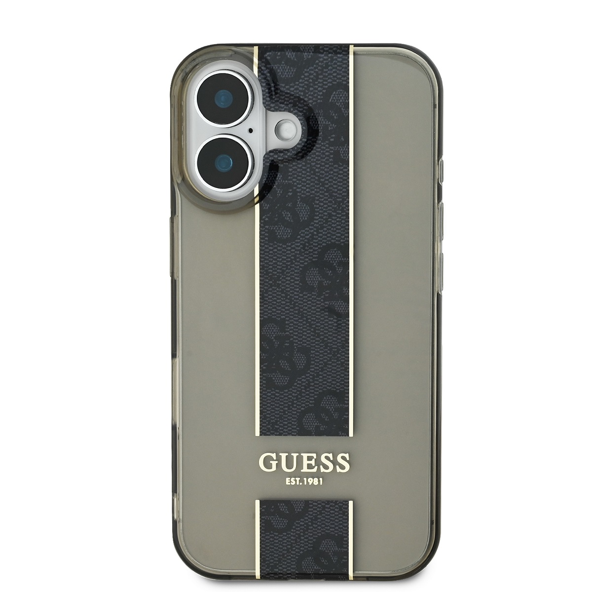 Guess IML Middle 4G Stripe Zadní Kryt pro iPhone 16 Black