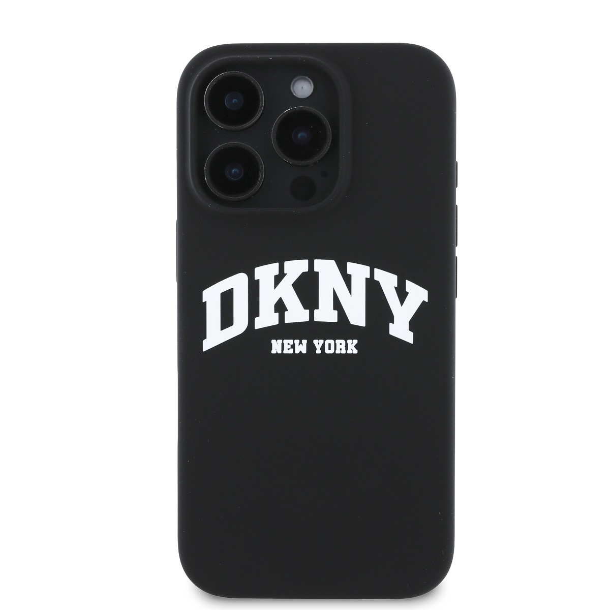 Zadní kryt DKNY Liquid Silicone Arch Logo MagSafe pro Apple iPhone 16 Pro Max, černá