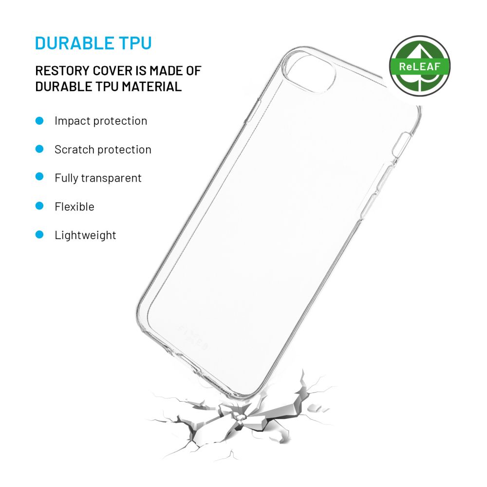 TPU gelový kryt FIXED ReStory AntiUV pro Apple iPhone 7/8/SE (2020/2022), čirý