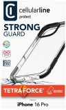 Ultra ochranné pouzdro Cellularline Tetra Force Strong Guard pro Apple iPhone 16 Pro, 2 stupně ochrany, transparentní