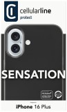 Ochranný silikonový kryt Cellularline Sensation pro Apple iPhone 16 Plus, černý