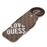 Guess PU 4G Big Love Logo Taška na Telefon Brown