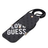 Guess PU 4G Big Love Logo Taška na Telefon Black