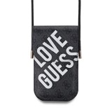 Taška na telefon Guess PU 4G Big Love Logo, černá