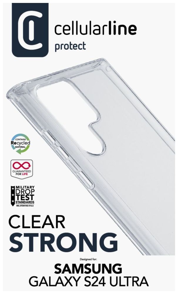 Zadní čirý kryt s ochranným rámečkem Cellularline Clear Duo pro Samsung Galaxy S24 Ultra