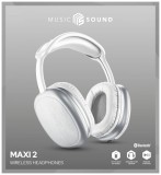 Bluetooth sluchátka MUSIC SOUND MAXI2 s hlavovým mostem a mikrofonem, bílá