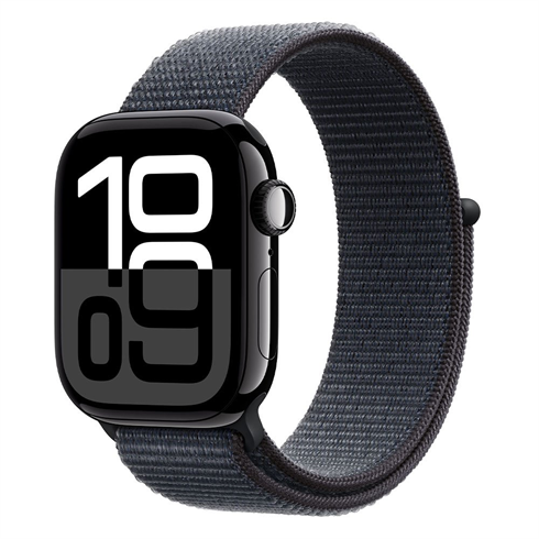 Apple Watch Series 10 GPS + Cellular 46mm Jet Black Aluminium / Ink Sport Loop