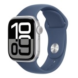 Apple Watch Series 10 GPS + Cellular 46mm Silver Aluminium / Denim Sport Band - M/L