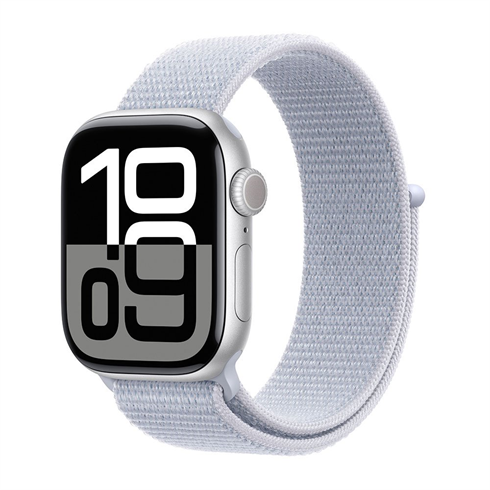 Apple Watch Series 10 GPS + Cellular 42mm Silver Aluminium / Blue Cloud Sport Loop