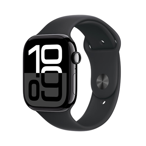 Apple Watch Series 10 GPS 42mm Jet Black Aluminium Case with Black Sport Band-M/L 