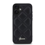 Guess PU Leather Quilted Zadní Kryt pro iPhone 16 Plus Black