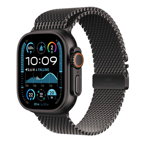 Apple Watch Ultra 2 GPS + Cellular 49mm Black Titanium / Black Titanium Milanese Loop - S