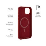 Kožený zadní kryt FIXED MagLeather s podporou MagSafe pro Samsung Galaxy S25 Ultra, červený