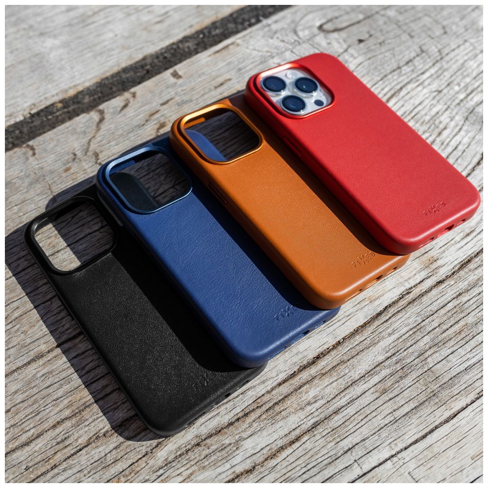 Kožený zadní kryt FIXED MagLeather s podporou MagSafe pro Samsung Galaxy S25 Ultra, červený