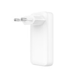 Síťová GaN nabíječka FIXED Slim s 2x USB-C výstupem a podporou PD, 45W, bílá