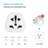 Adaptér FIXED USA Adapter pro zapojení UK, US, AUS nabíječek do USA zásuvek, bílý