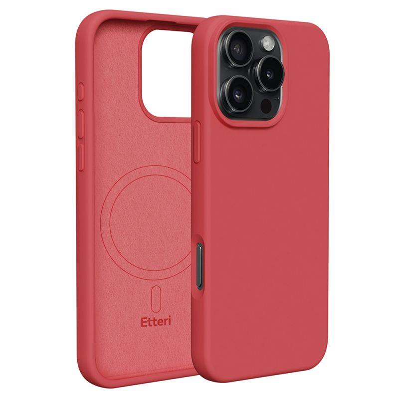 Silikonové TPU pouzdro Etteri Mag pro Apple iPhone 16 Pro, raspberry