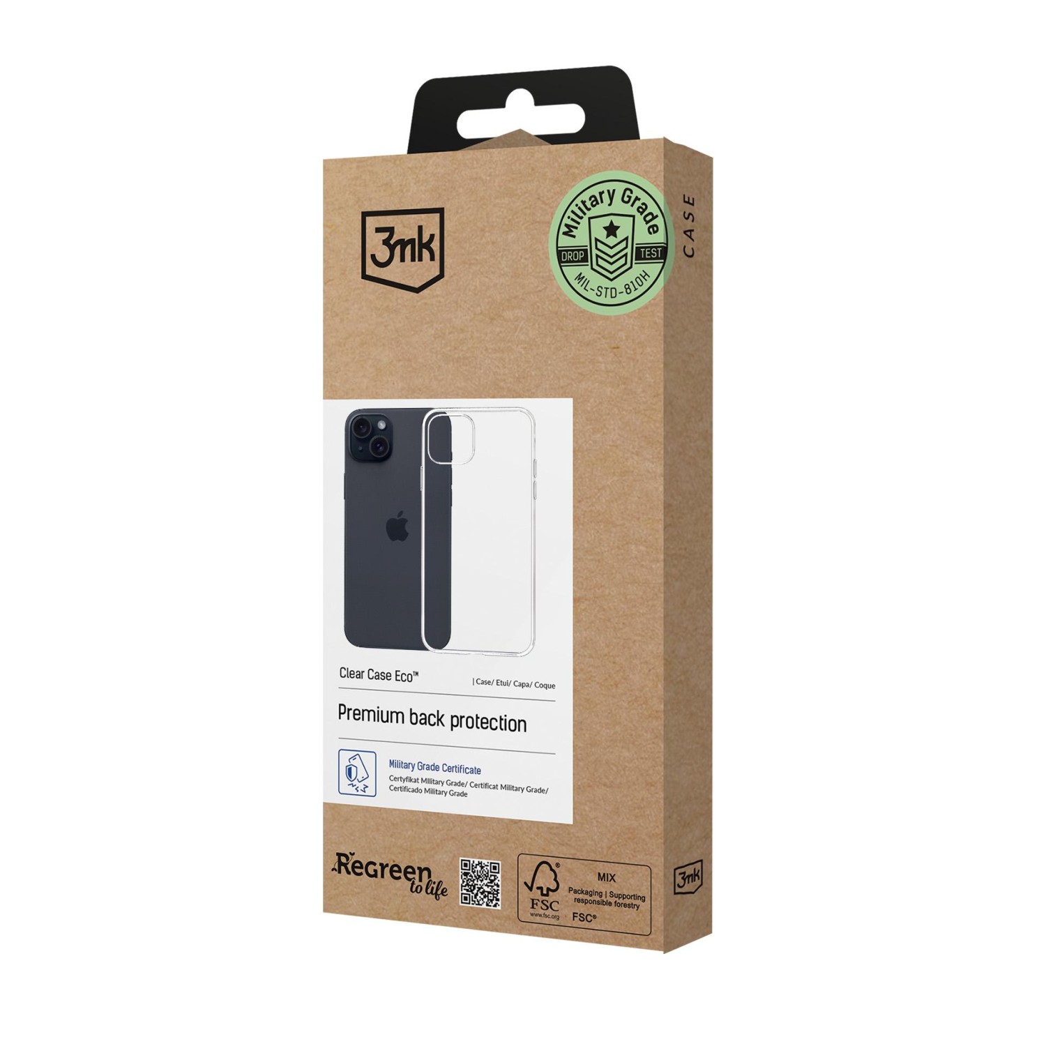 Silikonový kryt 3mk Clear Case Eco pro Apple iPhone 15 Pro Max, transparentní