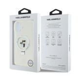 Karl Lagerfeld Ringstand Karl and Choupette MagSafe Zadní Kryt pro iPhone 16 Plus White