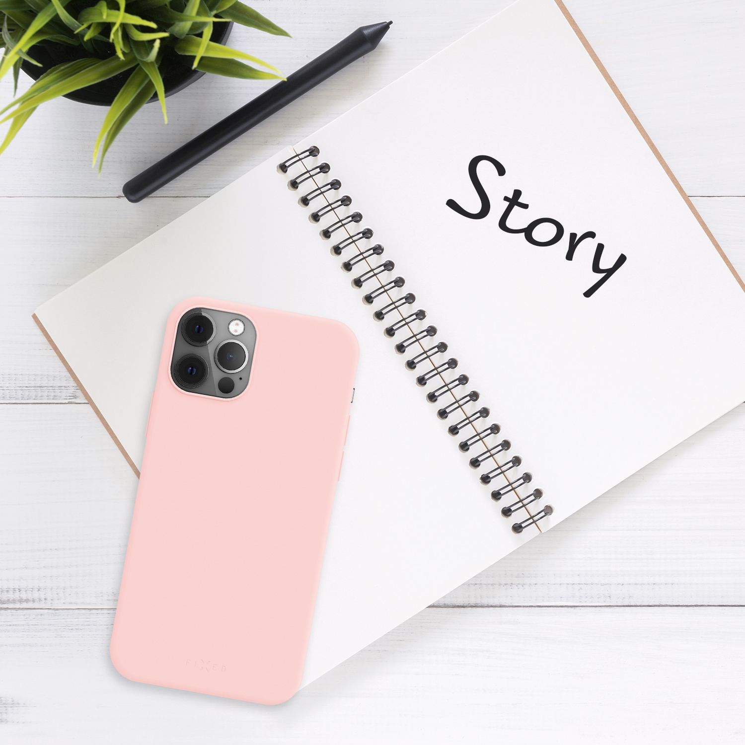 Zadní pogumovaný kryt FIXED Story pro Samsung Galaxy A36 5G, růžový