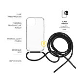 Pouzdro FIXED Pure Neck s černou šňůrkou na krk pro Samsung Galaxy A36 5G