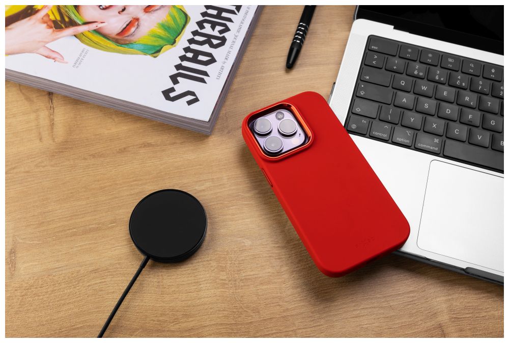 Zadní kryt FIXED MagFlow s podporou MagSafe pro Apple iPhone SE (2025), červená