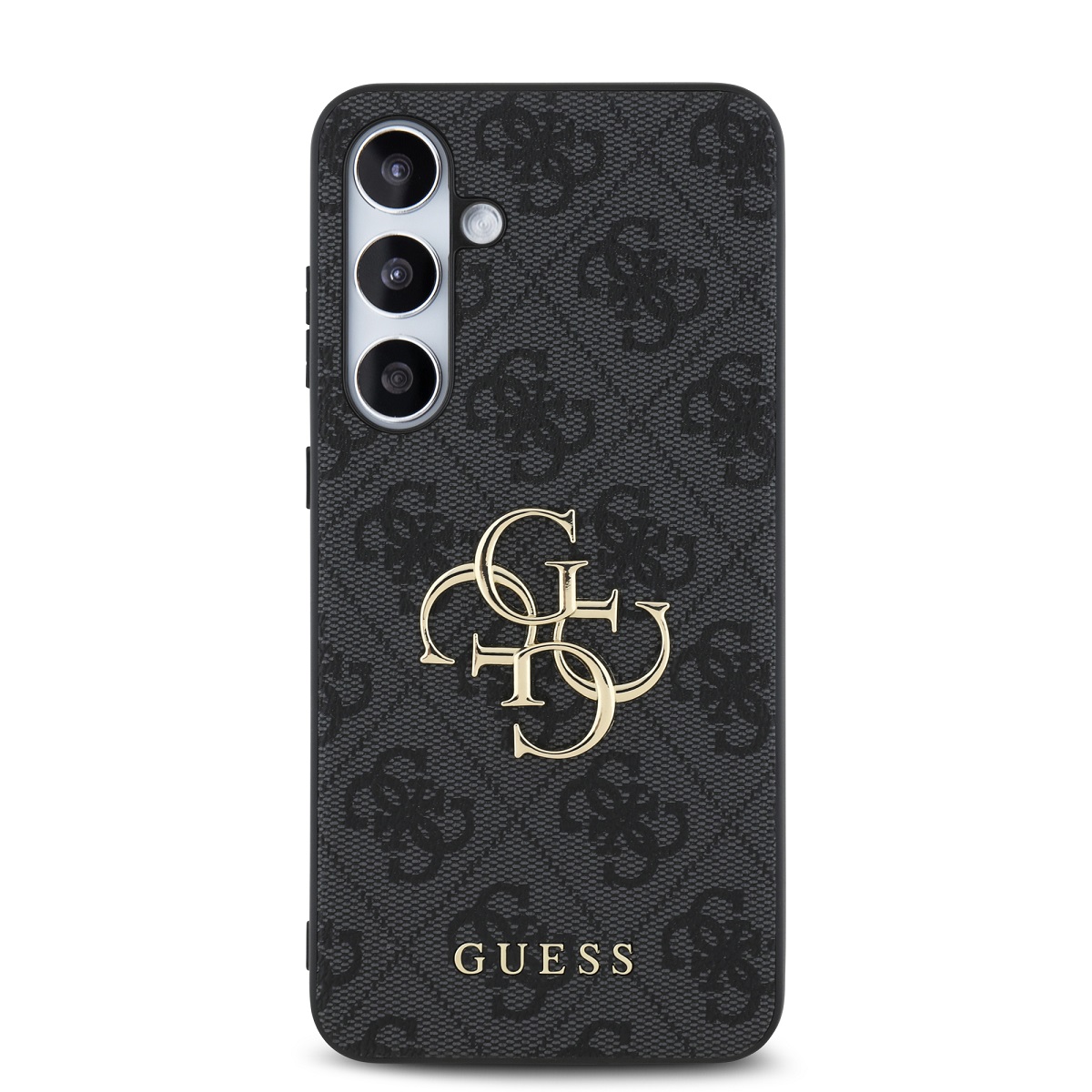 Guess PU 4G Metal Logo Zadní Kryt pro Samsung Galaxy S24 FE Grey