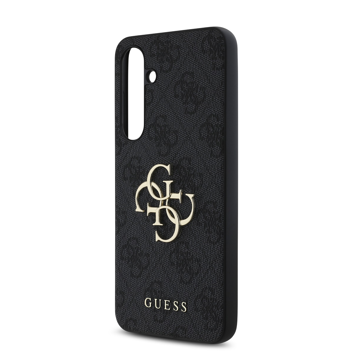 Guess PU 4G Metal Logo Zadní Kryt pro Samsung Galaxy S24 FE Grey