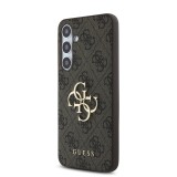 Guess PU 4G Metal Logo Zadní Kryt pro Samsung Galaxy S24 FE Brown