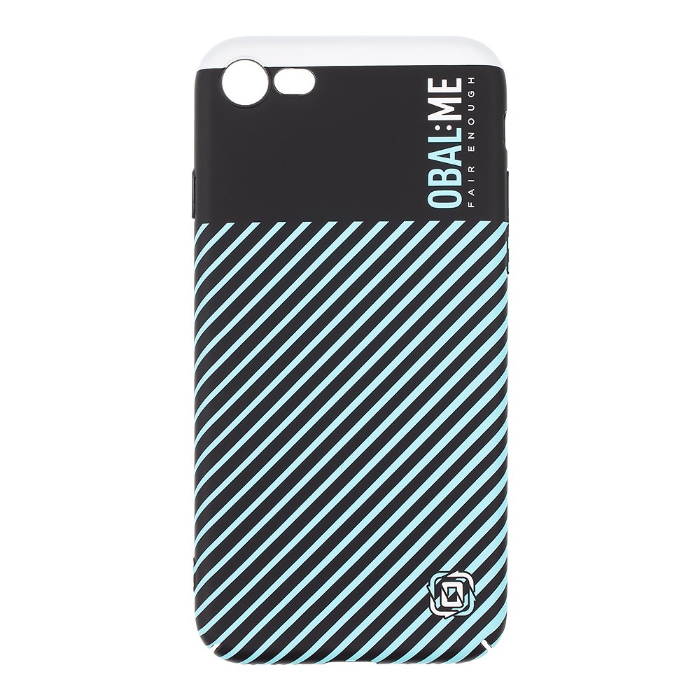 OBAL:ME Flossy Stripes Kryt pro Apple iPhone 7/8/SE2020/SE2022 Black/Sky Blue