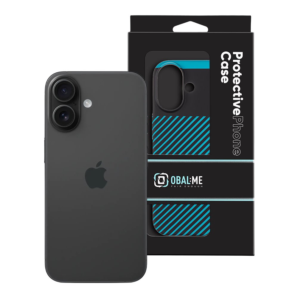 OBAL:ME Flossy Stripes Kryt pro Apple iPhone 16 Black/Teal