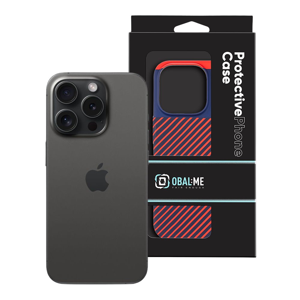 OBAL:ME Flossy Stripes Kryt pro Apple iPhone 15 Pro Blue/Red