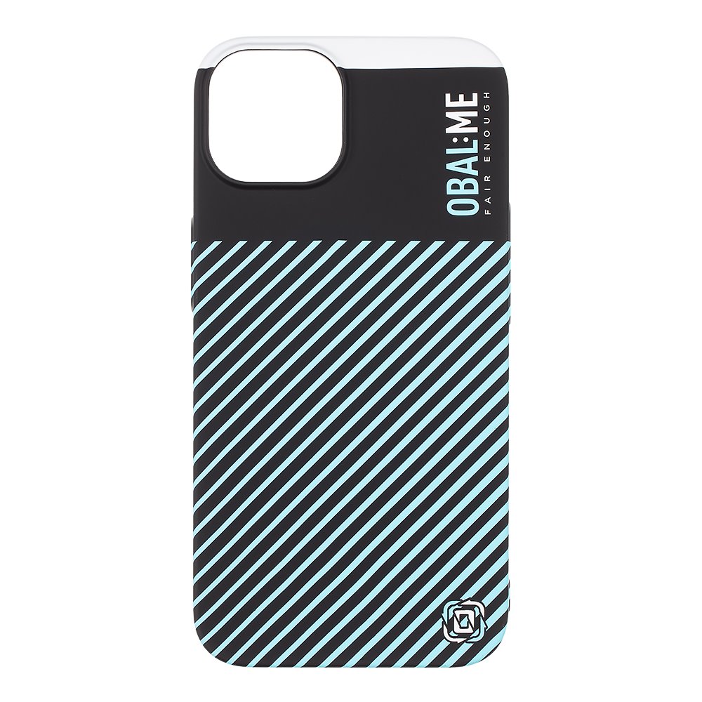 OBAL:ME Flossy Stripes Kryt pro Apple iPhone 13 Black/Sky Blue