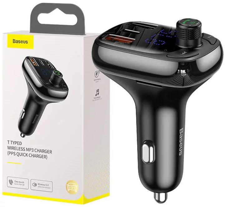 Bluetooth FM Transmiter Baseus S13 T-shaped černá