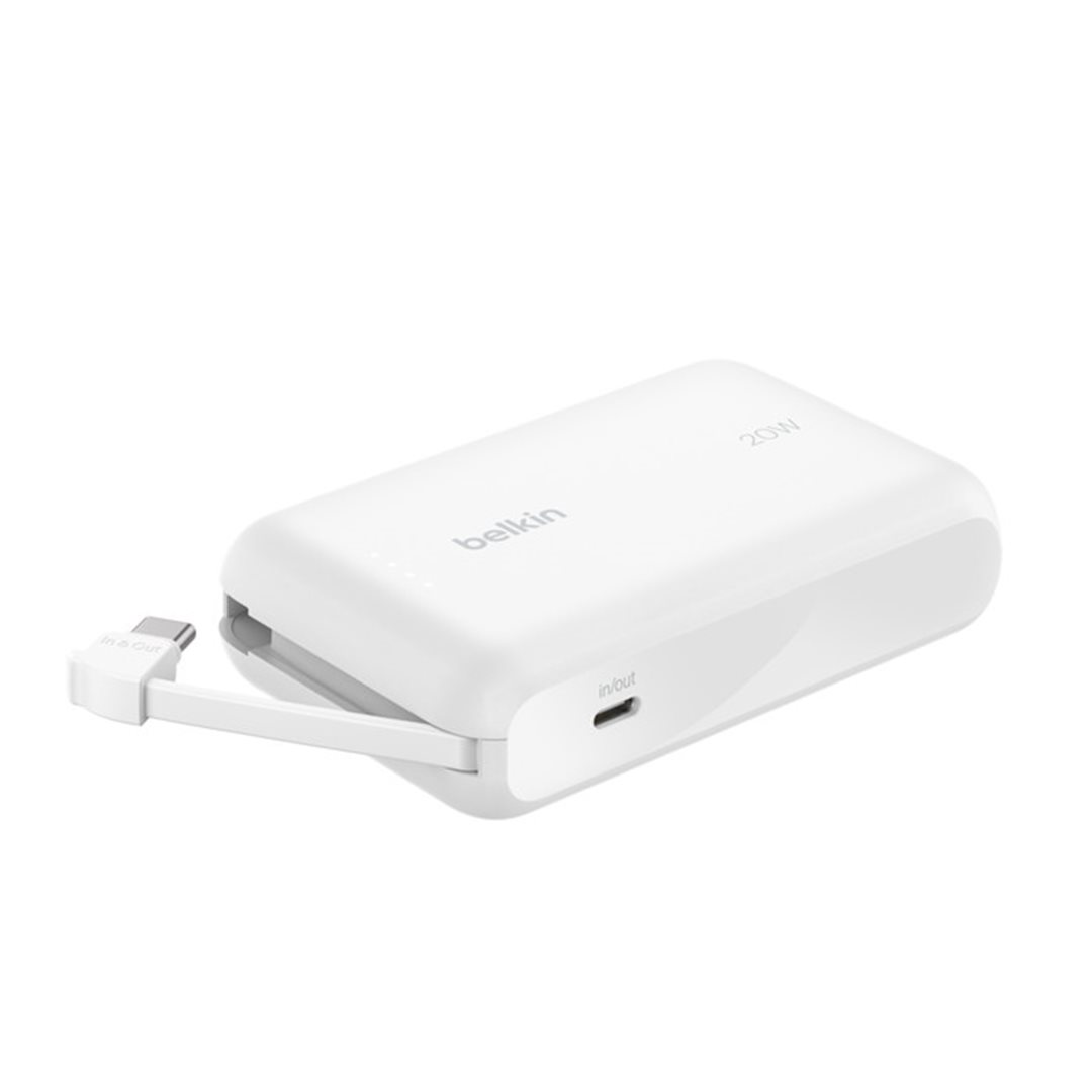 Belkin 10000 mAh, PD 20W, USB-C, bílá