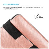 Univerzální pouzdro FIXED Lucca se zavíracím popruhem pro telefony do 6,6", broskvové