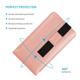 Univerzální pouzdro FIXED Lucca se zavíracím popruhem pro telefony do 6,6", broskvové