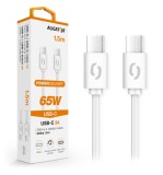 Datový kabel ALIGATOR POWER 65W, USB-C/USB-C 3A 1,5m, bílý