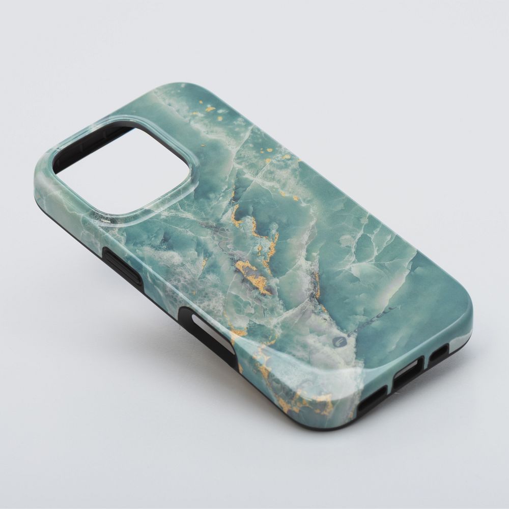 FORCELL F-PROTECT Mirage, Military Drop-Tested case compatible with MagSafe for IPHONE 16 PRO green marble