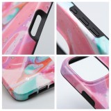 FORCELL F-PROTECT Mirage, Military Drop-Tested case compatible with MagSafe for IPHONE 16 PRO pink marble