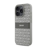 DKNY PU Leather Repeat Pattern Tonal Stripe Zadní Kryt pro iPhone 16 Pro Beige