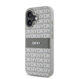 DKNY PU Leather Repeat Pattern Tonal Stripe Zadní Kryt pro iPhone 16 Beige