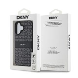 DKNY PU Leather Repeat Pattern Tonal Stripe Zadní Kryt pro iPhone 16 Plus Black