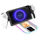 Nabíjecí stanice s RGB iPega P5P11 2v1 pro Playstation Portal a PS5 gamepad bílá