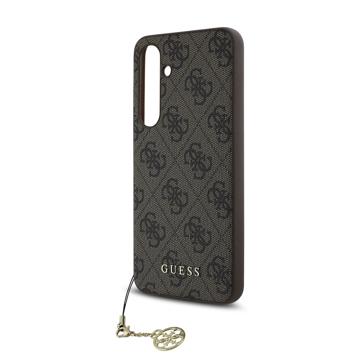 Guess 4G Charm Zadní Kryt pro Samsung Galaxy S24 FE Brown