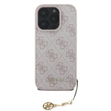 Guess 4G Charm Zadní Kryt pro iPhone 16 Pro Max Tone on Tone Pink