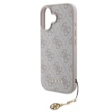 Guess 4G Charm Zadní Kryt pro iPhone 16 Tone on Tone Pink