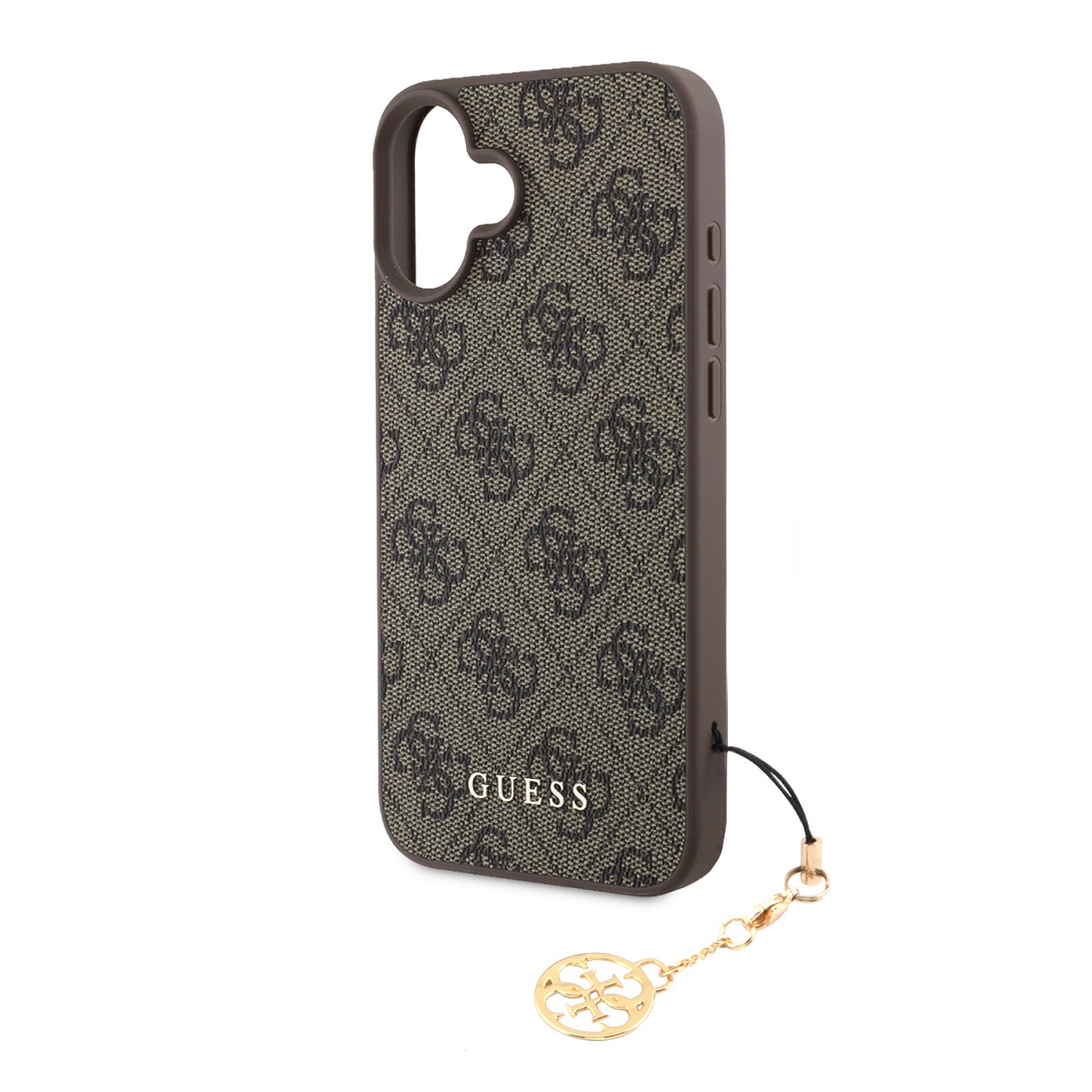 Guess 4G Charm Zadní Kryt pro iPhone 16 Tone on Tone Brown