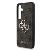 Guess PU 4G Metal Logo Zadní Kryt pro Samsung Galaxy S25+ Brown