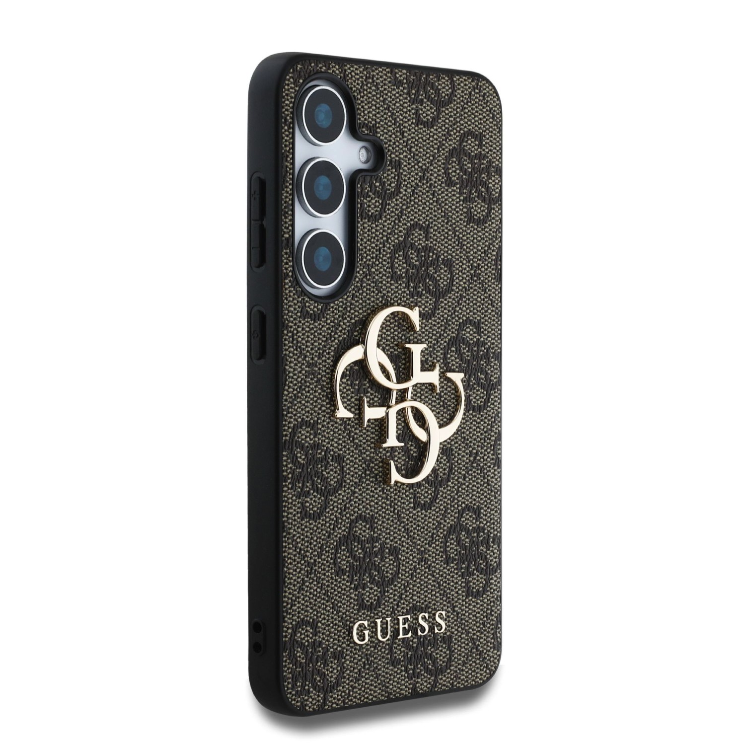 Guess PU 4G Metal Logo Zadní Kryt pro Samsung Galaxy S25+ Brown